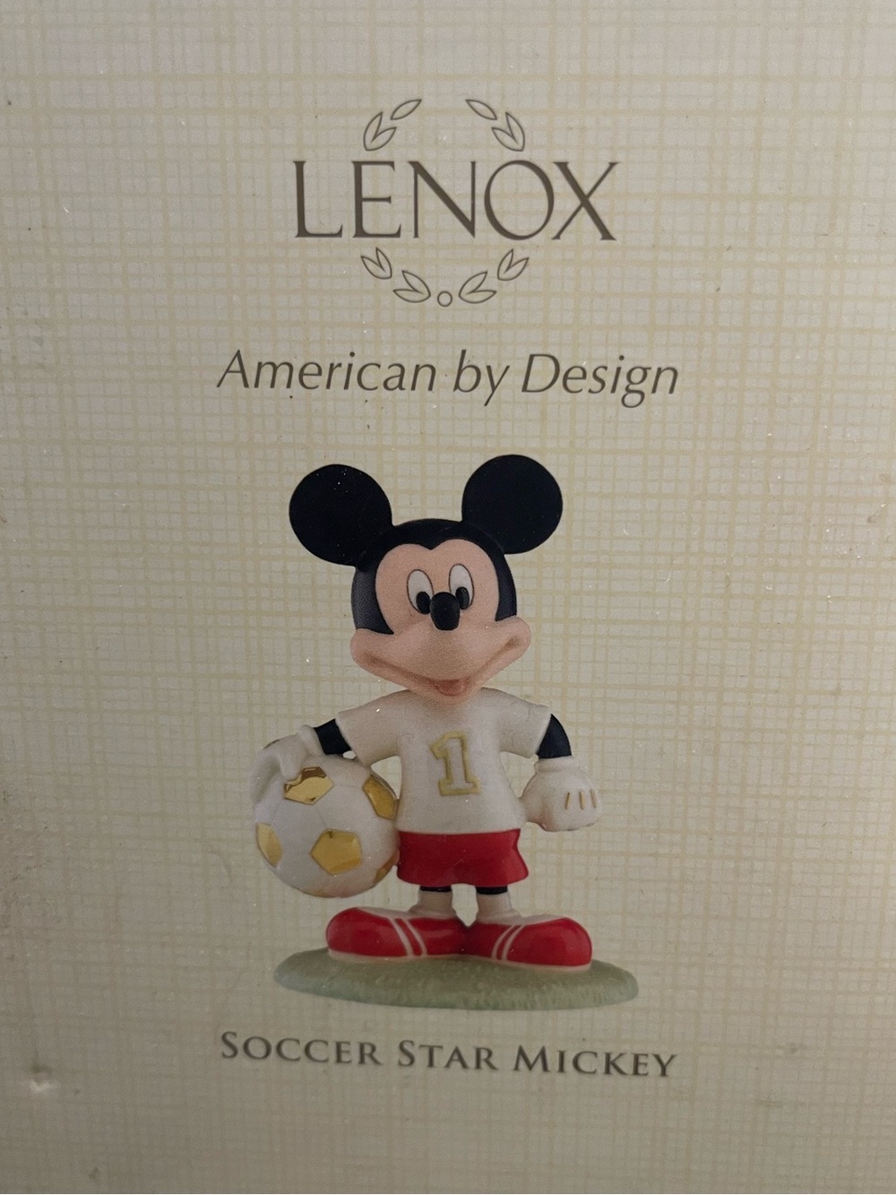 Lenox Mickey Soccer Figurine - White, Red, Black, Gold